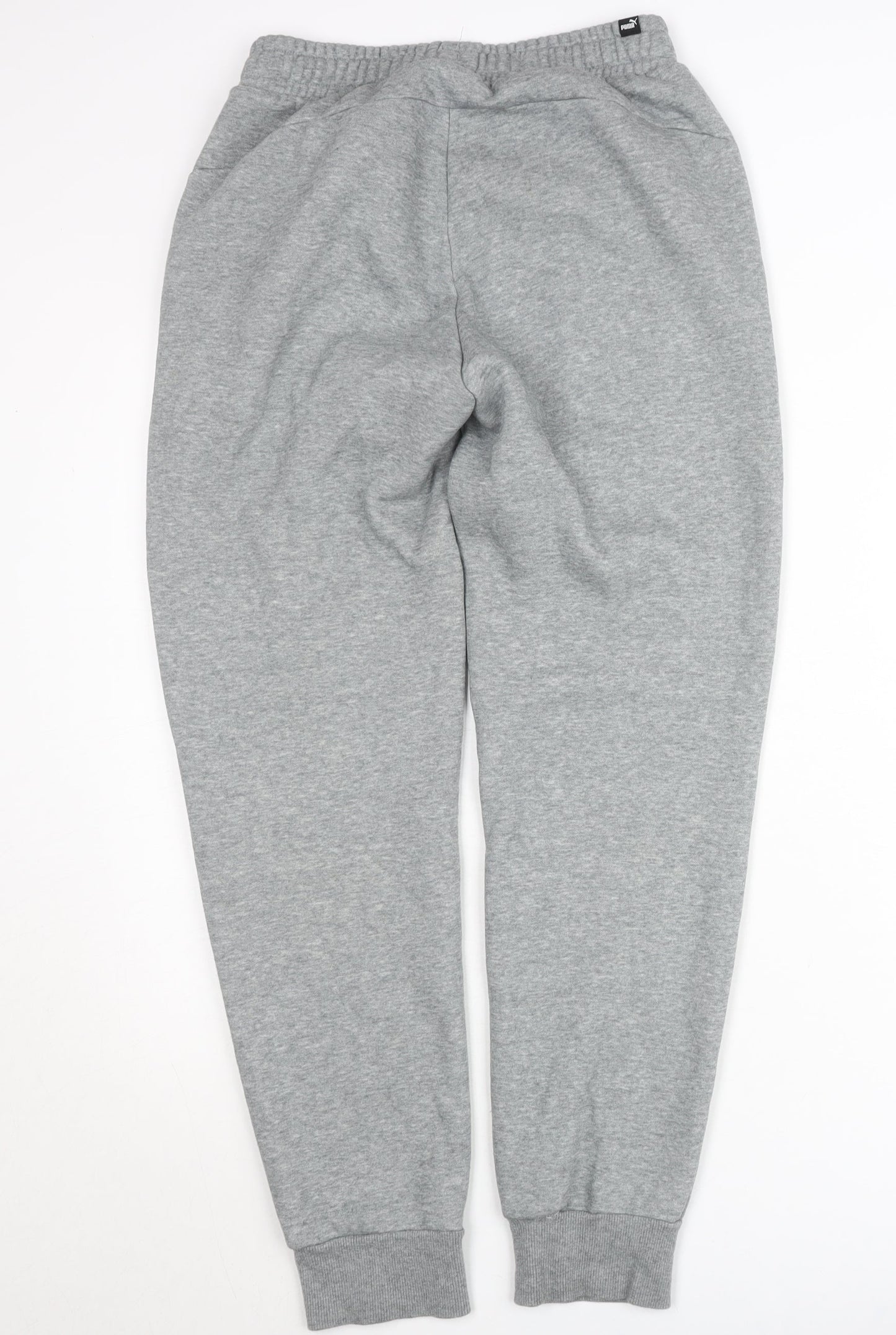 Puma Men Grey Small Jogger Trousers Fleece Elastic Waist