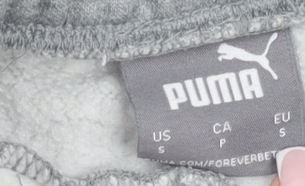 Puma Men Grey Small Jogger Trousers Fleece Elastic Waist