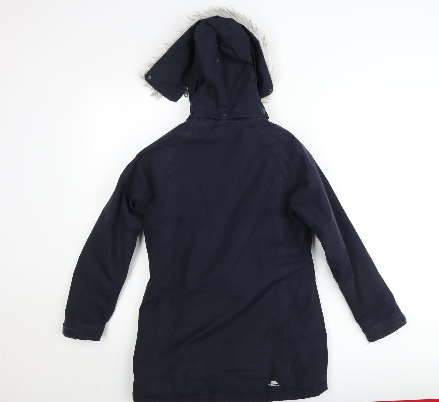 Trespass Girls Black Hooded Waterproof Parka Coat 9-10 Years Winter Warm