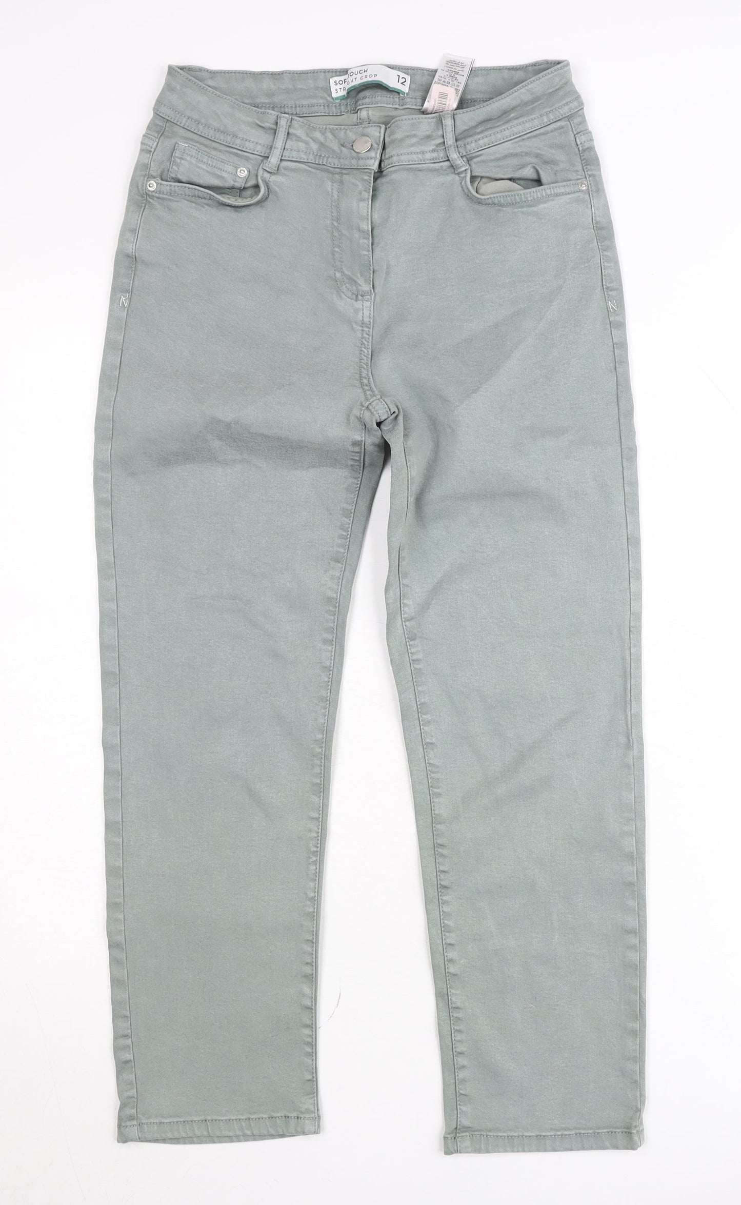 Soft Touch Women’s Green Straight Crop Jeans Size 12
