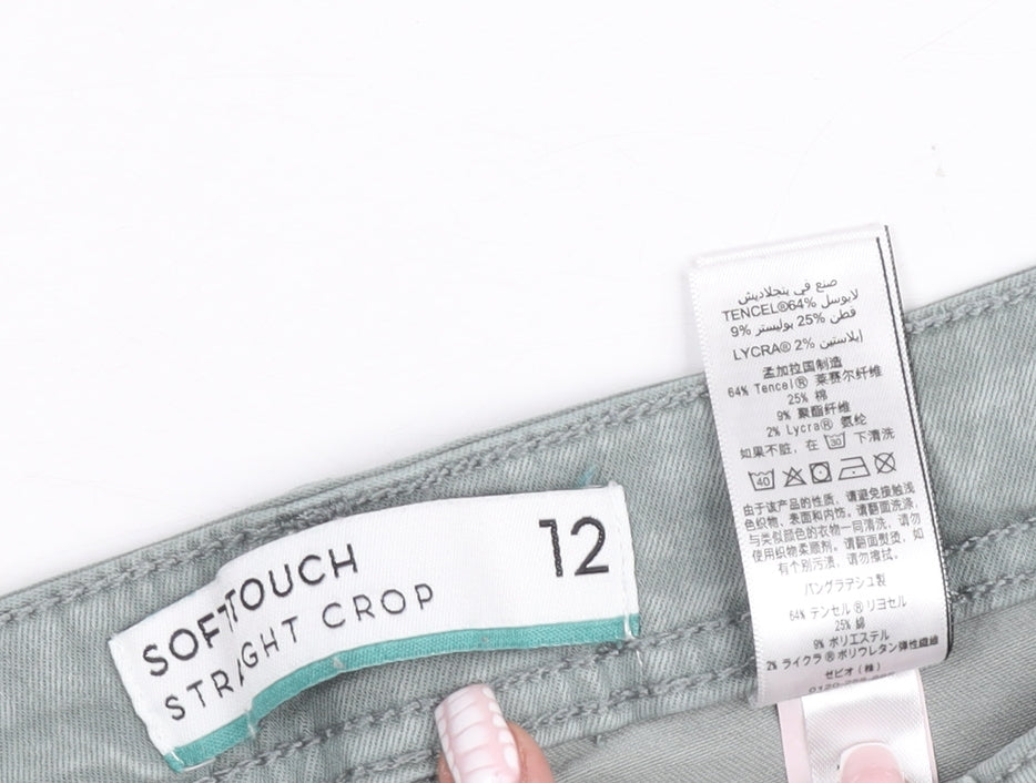 Soft Touch Women’s Green Straight Crop Jeans Size 12