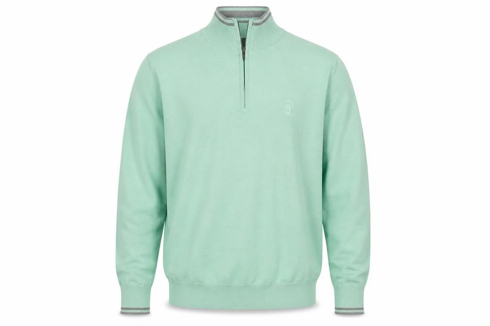 Padraig Harrington Men's Green 1/4 Zip Sweatshirt Small Cotton Blend