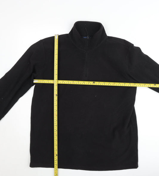 Mountain Warehouse Men’s Black Fleece 1/2 Zip Pullover Sweatshirt M