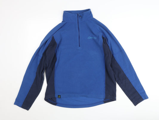Berghaus Men’s Blue Fleece Pullover Sweatshirt Size M Outdoor 1/2 Zip