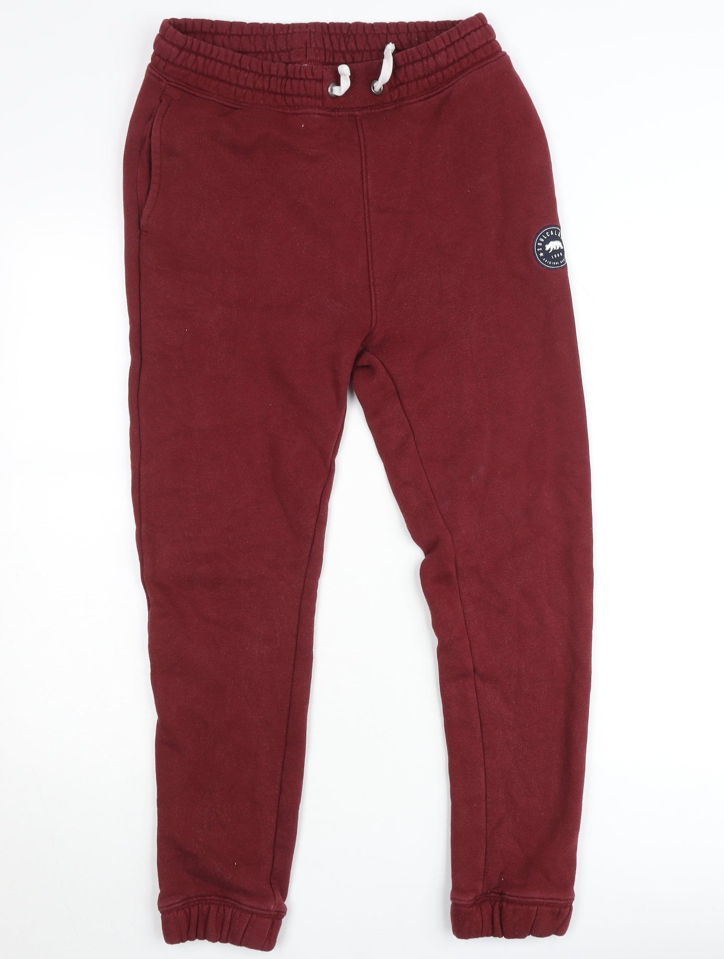 SoulCal & Co Men's Red Jogger Sweatpants Small Drawstring Cotton Blend