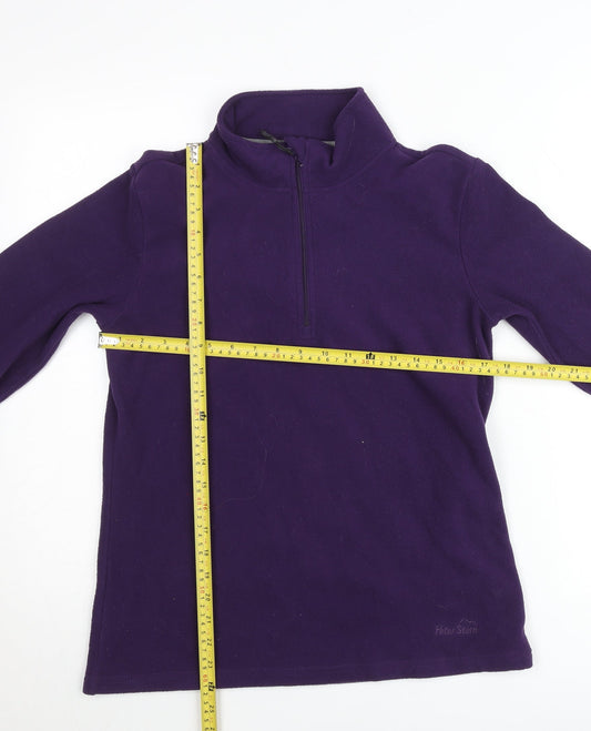 Peter Storm Women's Purple Fleece 1/4 Zip Pullover Sweatshirt Size 12