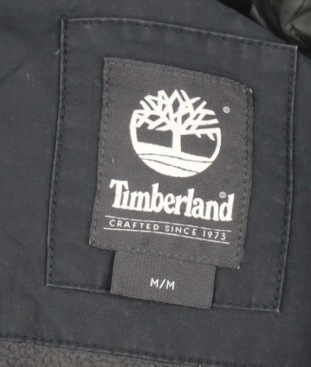 Timberland Men's Black Hooded Parka Jacket Size M Outdoor Full Zip