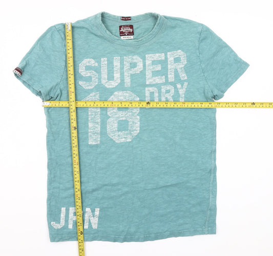 Superdry Men's Blue Graphic Print Cotton Short Sleeve T-Shirt Size M