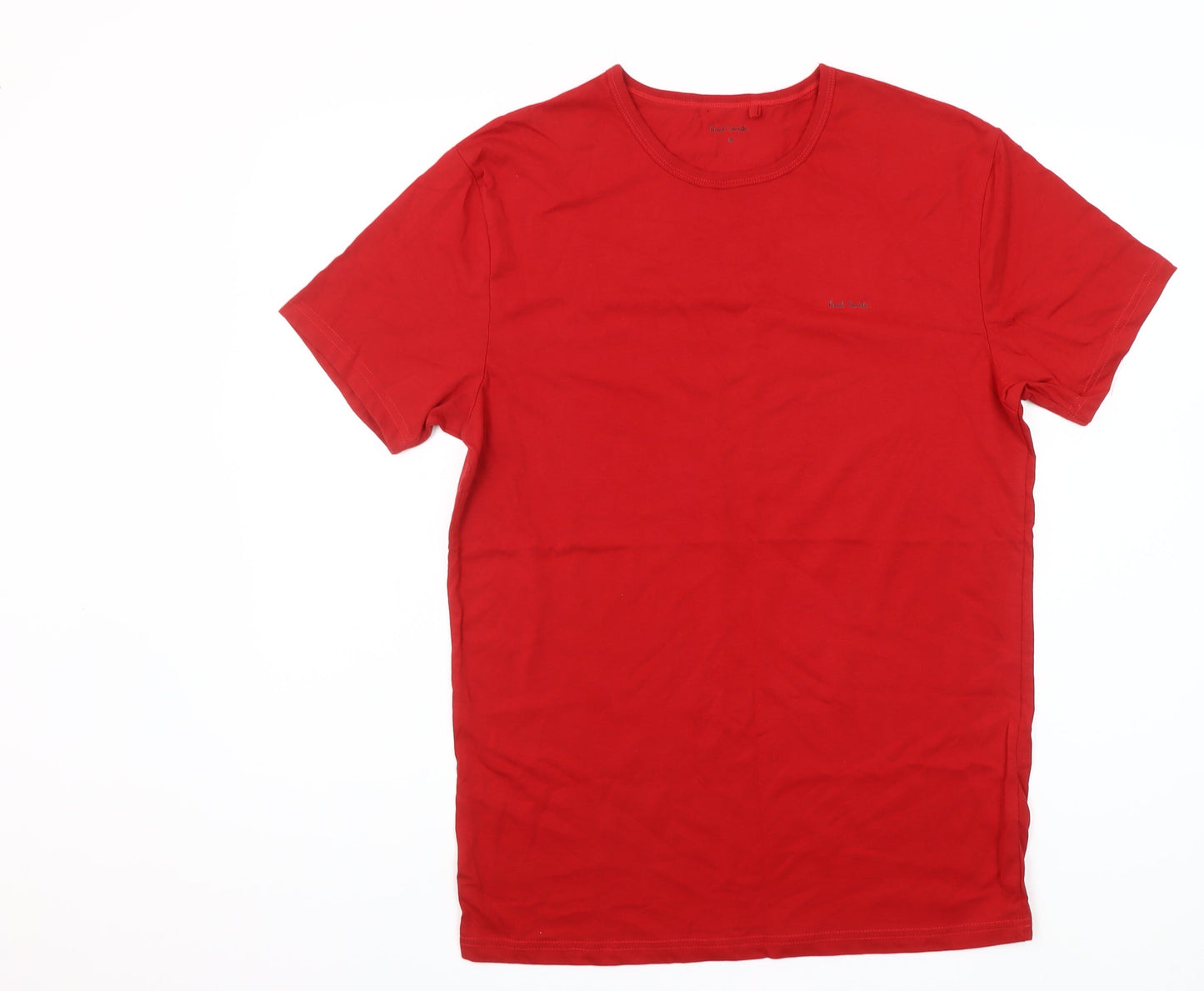Paul Smith Men's Red Cotton Crew Neck Short Sleeve T-Shirt M