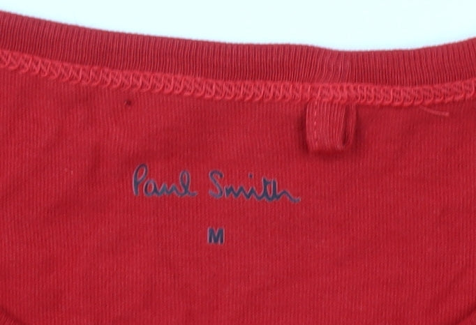 Paul Smith Men's Red Cotton Crew Neck Short Sleeve T-Shirt M