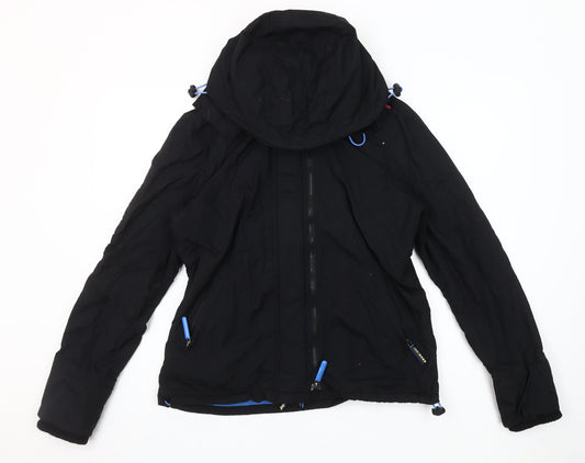 Superdry Men's Black Windcheater Hooded Jacket L Outdoor Coat