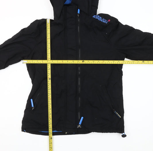 Superdry Men's Black Windcheater Hooded Jacket L Outdoor Coat