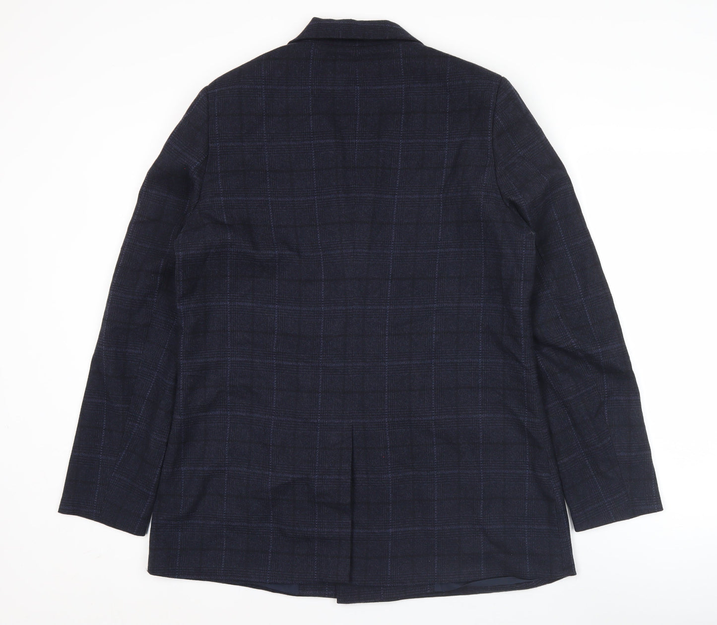 Culture Men's Blue Check Double-Breasted Blazer Jacket Size 40 L