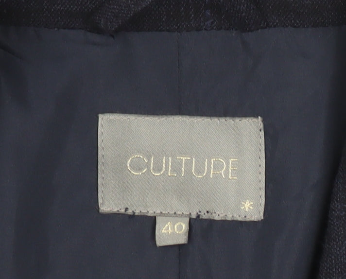 Culture Men's Blue Check Double-Breasted Blazer Jacket Size 40 L