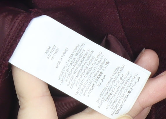 Boden Womens Burgundy Cropped Chino Trousers Size 10R Cotton Blend