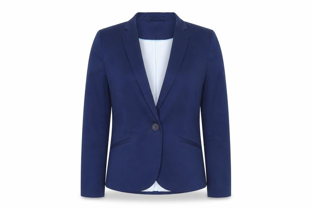 H&M Women Blue Size 10 Slim Fit Single-Breasted Blazer Jacket