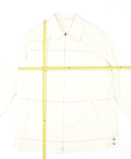 Klass Collection Women's Ivory Mid-Length Jacket Size 18 Polyester Blend