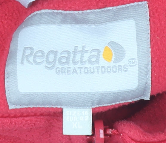 Regatta Womens Red Fleece Full Zip Outdoor Jacket Size 16