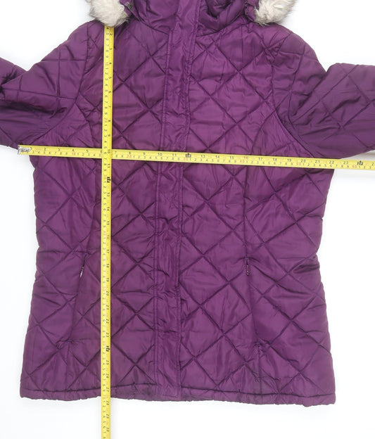 Peter Storm Womens Purple Size 14 Quilted Hooded Puffer Jacket
