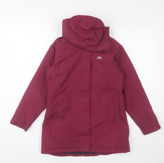 Trespass Teens Red Waterproof Windproof Hooded Parka Jacket 9/10