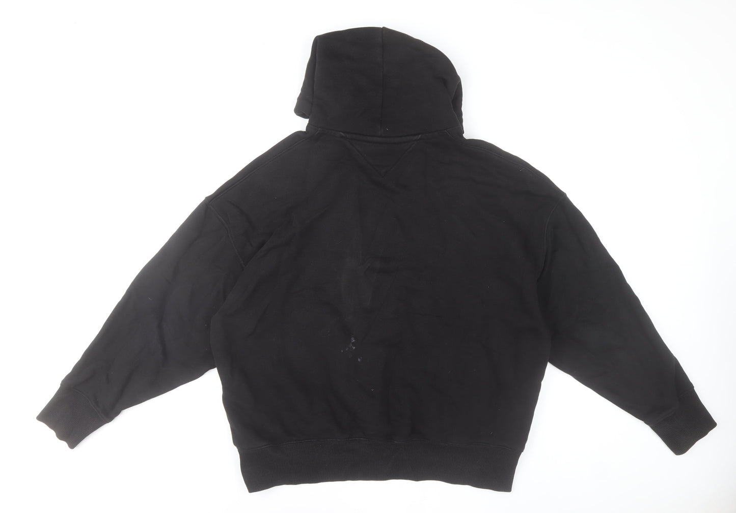 Tommy Jeans Womens Black Cotton Pullover Hoodie L