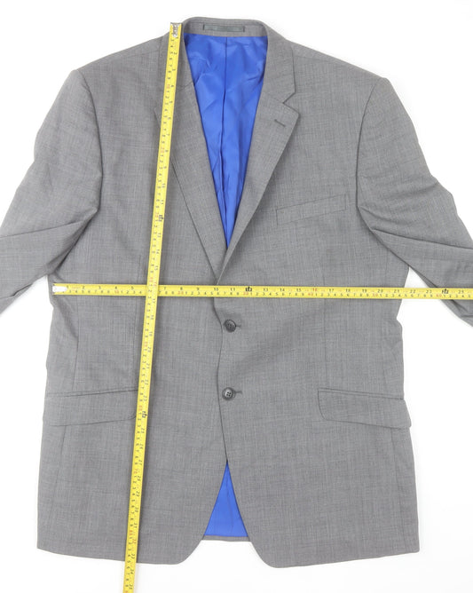 Performance Suit Men's Grey 44 Wool Blend Regular Fit Jacket