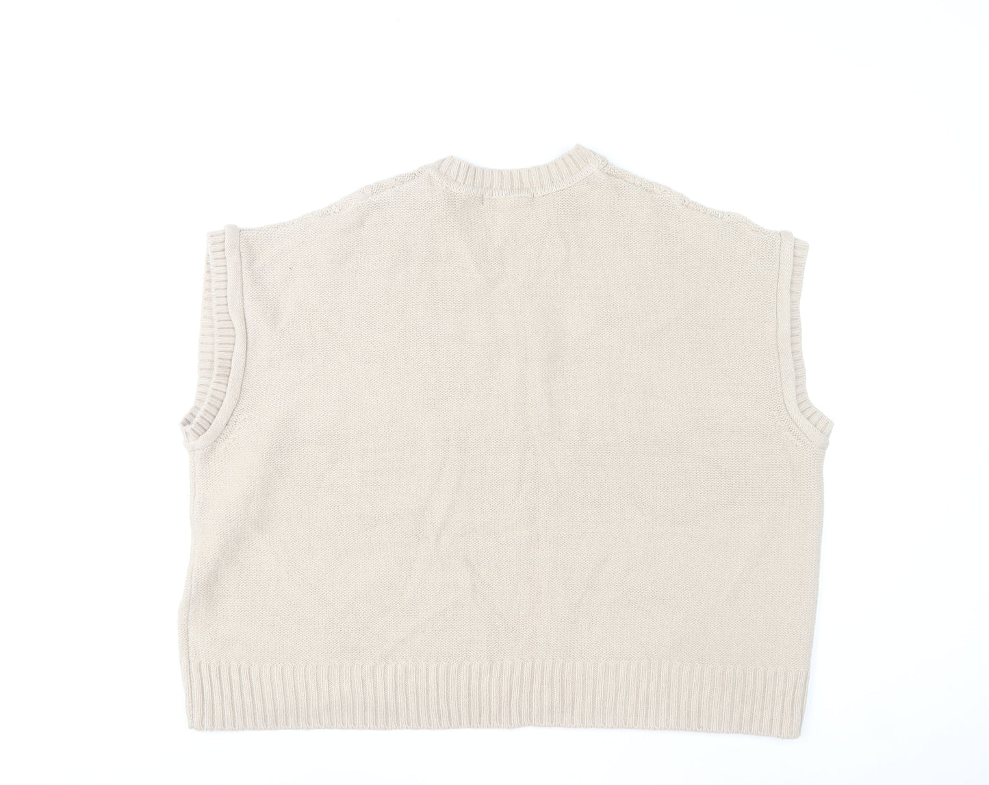Dunnes Stores Women Beige Acrylic Cable Knit Vest XL