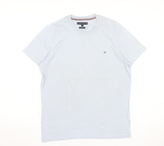 Tommy Hilfiger Men's Blue Organic Cotton Crew Neck T-Shirt Size L