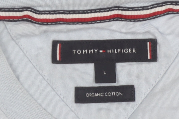 Tommy Hilfiger Men's Blue Organic Cotton Crew Neck T-Shirt Size L