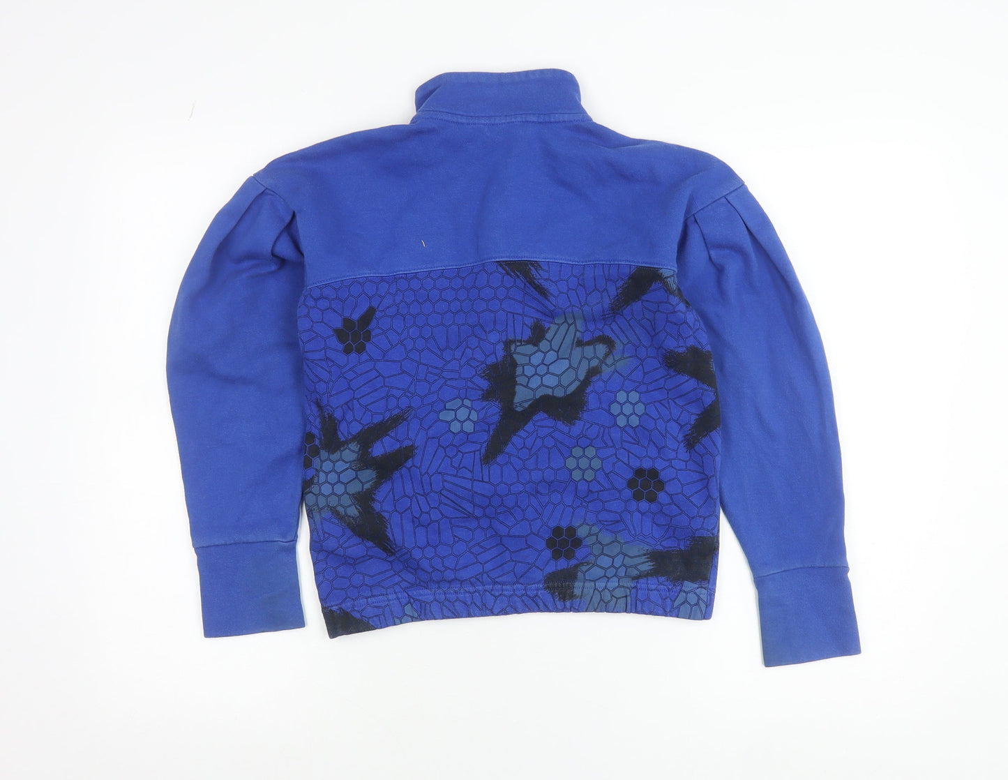 Adidas Girls Blue 9-10 Years 1/2 Zip Fleece Sweatshirt