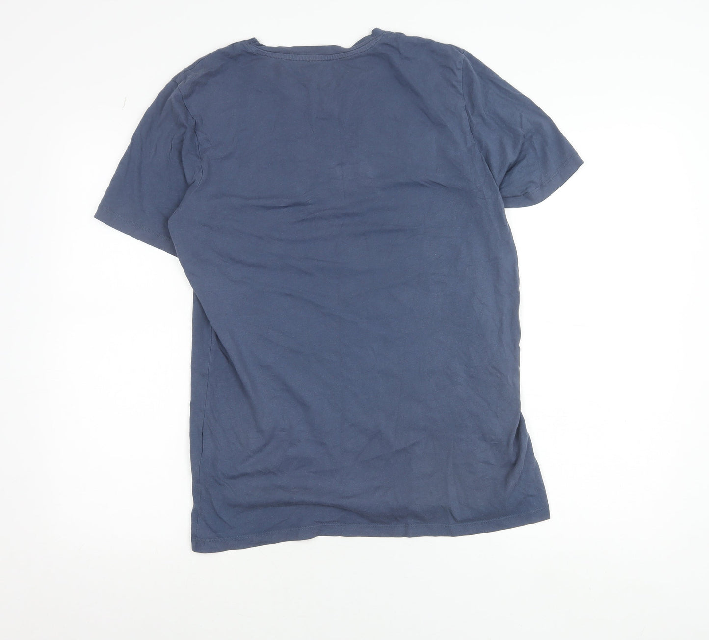 Jack & Jones Originals Men's Blue M Graphic Logo Cotton T-Shirt