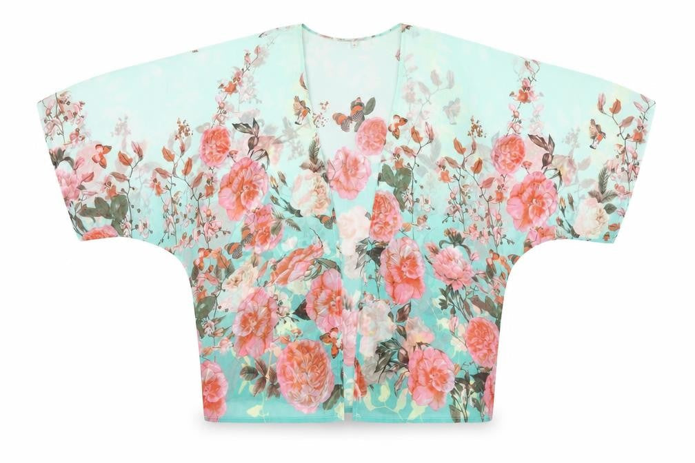 Parisian Collection Women's Multicoloured Floral Kimono Blouse Size 8