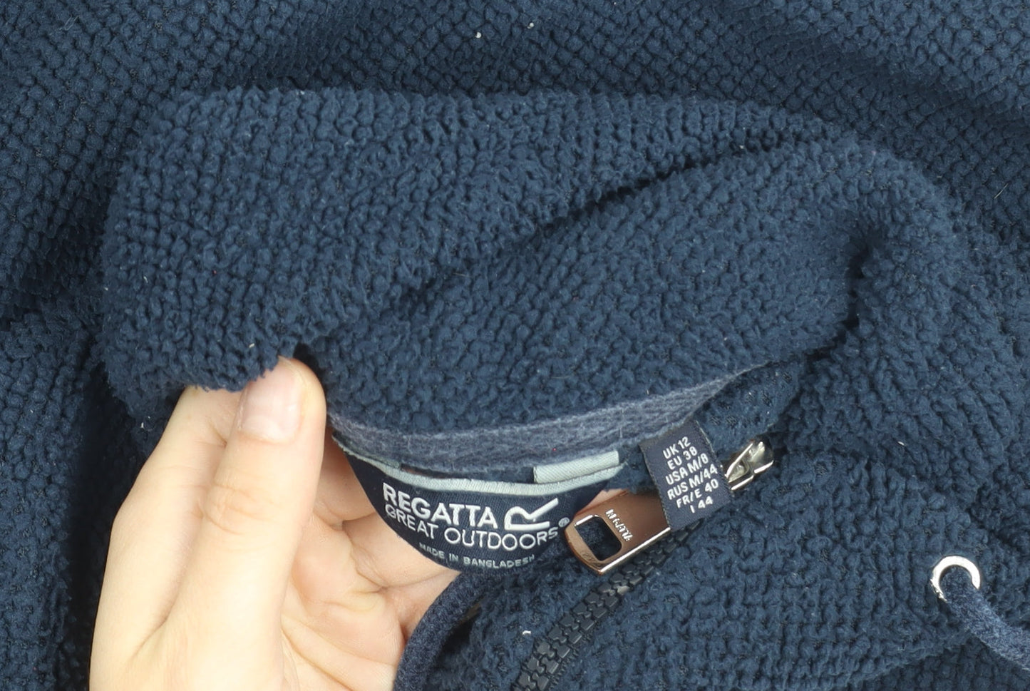 Regatta Womens Blue Fleece Full Zip Jacket UK 12 Outdoor Warm Layer