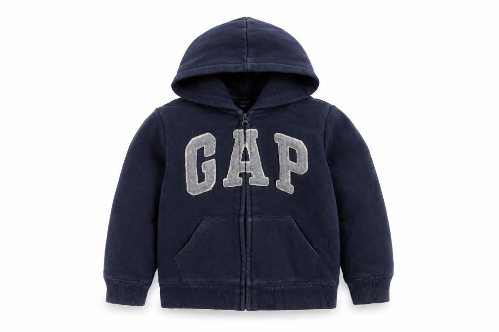 Gap Boys Blue Hooded Full Zip Logo Fleece Jacket 5 Years