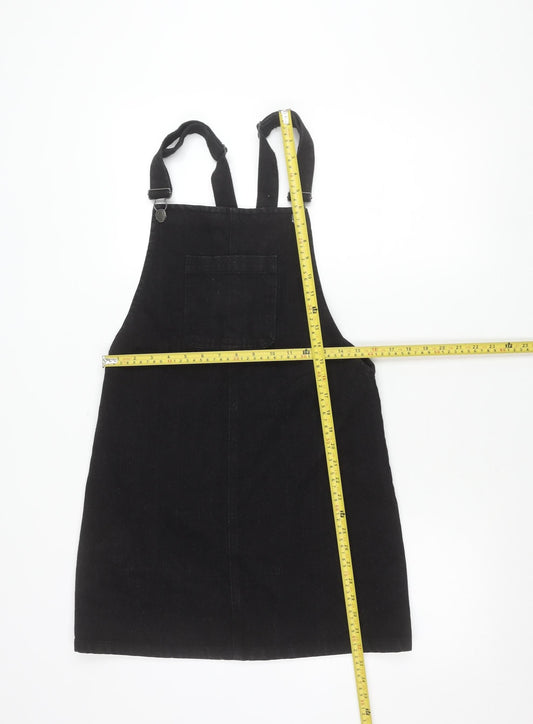 Denim Co. Womens Black Size 6 Denim Pinafore Dress