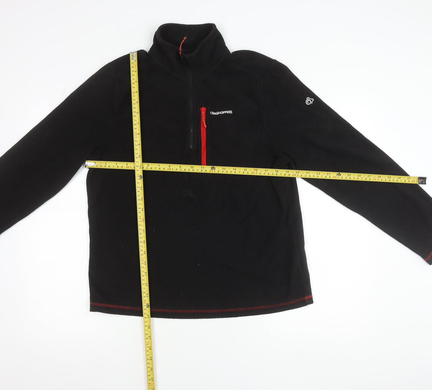 Craghoppers Mens Black Fleece Half Zip Sweatshirt Size L Outdoor Hiking