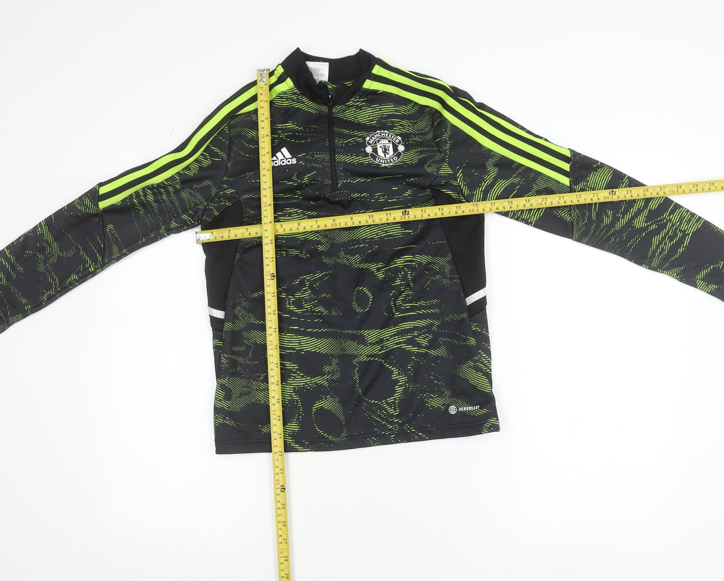 Adidas Boys Black Manchester United 1/4 Zip Training Top 11-12 Years