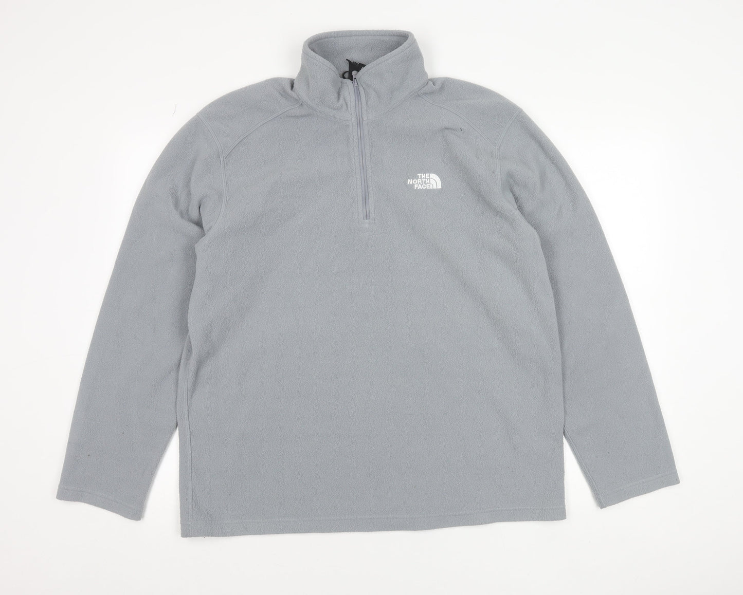 The North Face Men's Grey Fleece 1/4 Zip Pullover Sweatshirt L