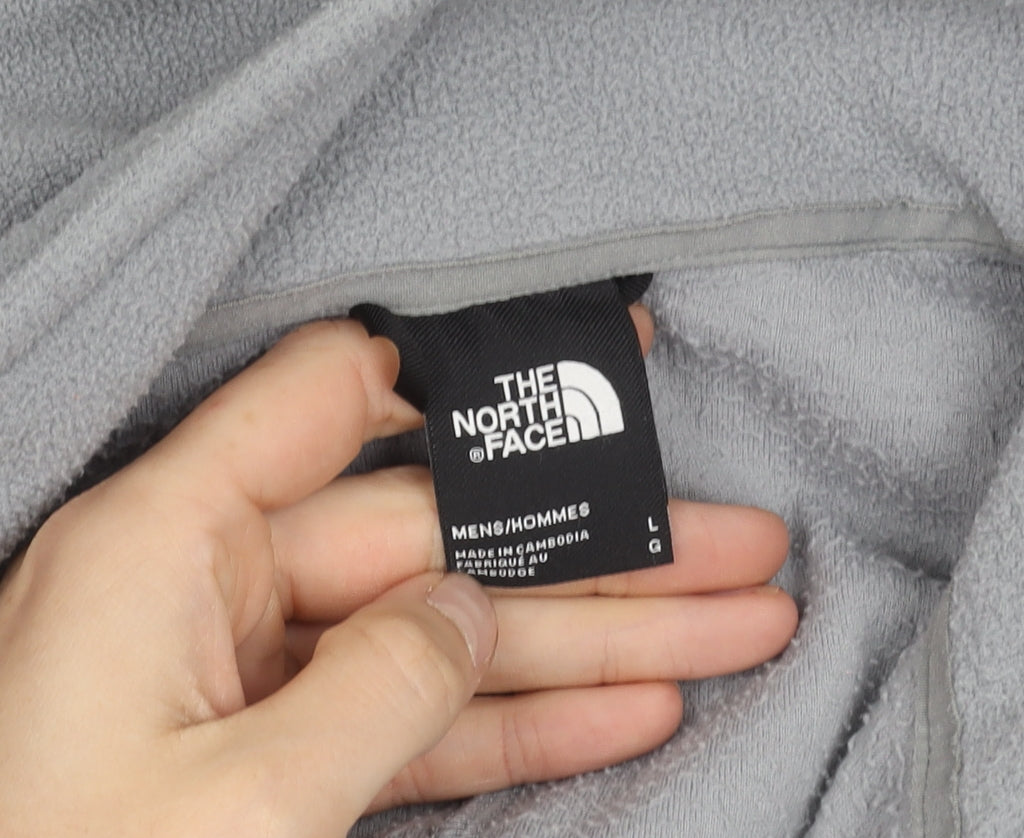 The North Face Men's Grey Fleece 1/4 Zip Pullover Sweatshirt L