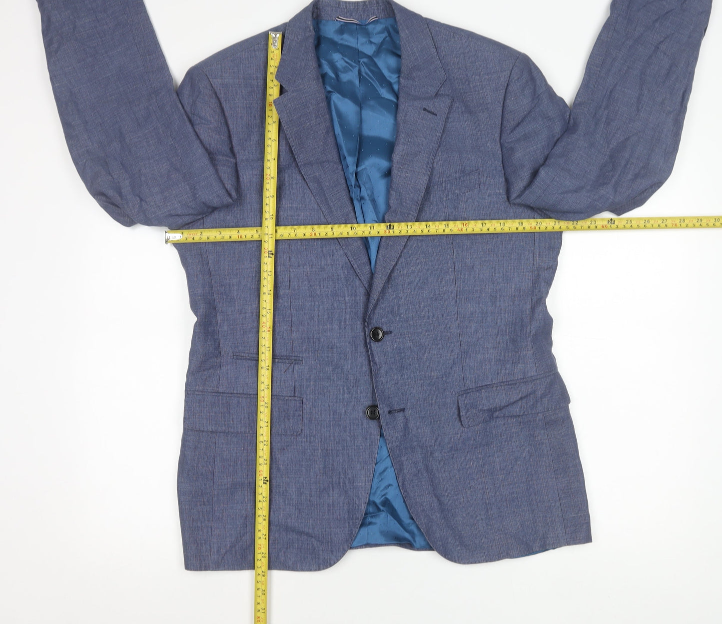 Tommy Hilfiger Men's Blue Wool Blend Two Button Blazer Size 50 Regular