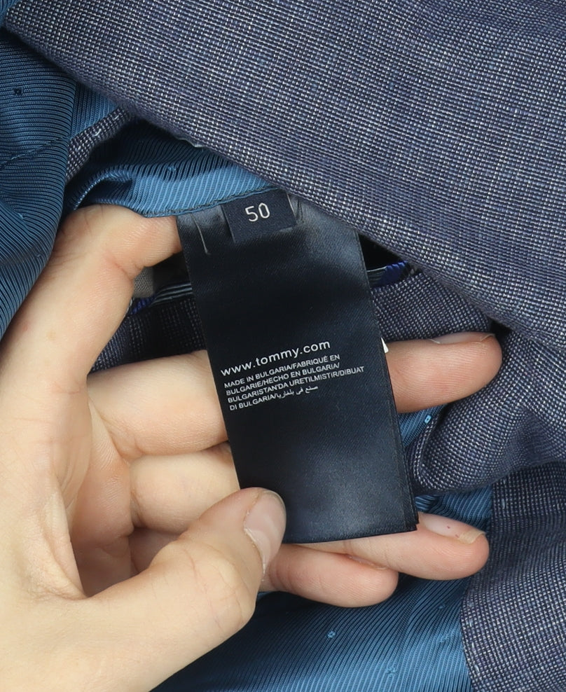 Tommy Hilfiger Men's Blue Wool Blend Two Button Blazer Size 50 Regular