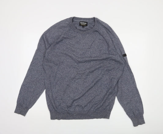 Barbour Men's Blue Cotton Crew Neck Jumper Size L