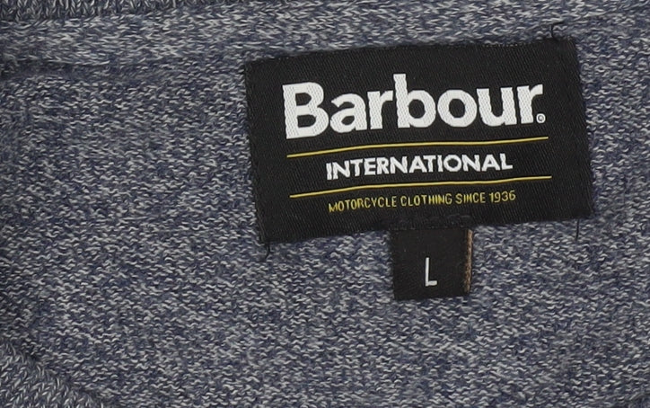 Barbour Men's Blue Cotton Crew Neck Jumper Size L