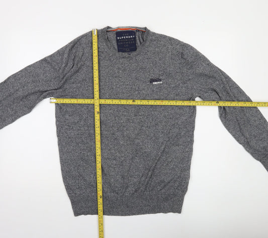 Superdry Men's Grey Cotton Cashmere Crew Neck Jumper XL
