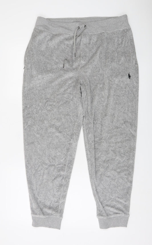 Ralph Lauren Men's Grey Jogger Trousers Size L Cotton Blend