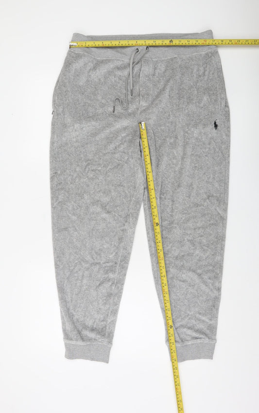 Ralph Lauren Men's Grey Jogger Trousers Size L Cotton Blend