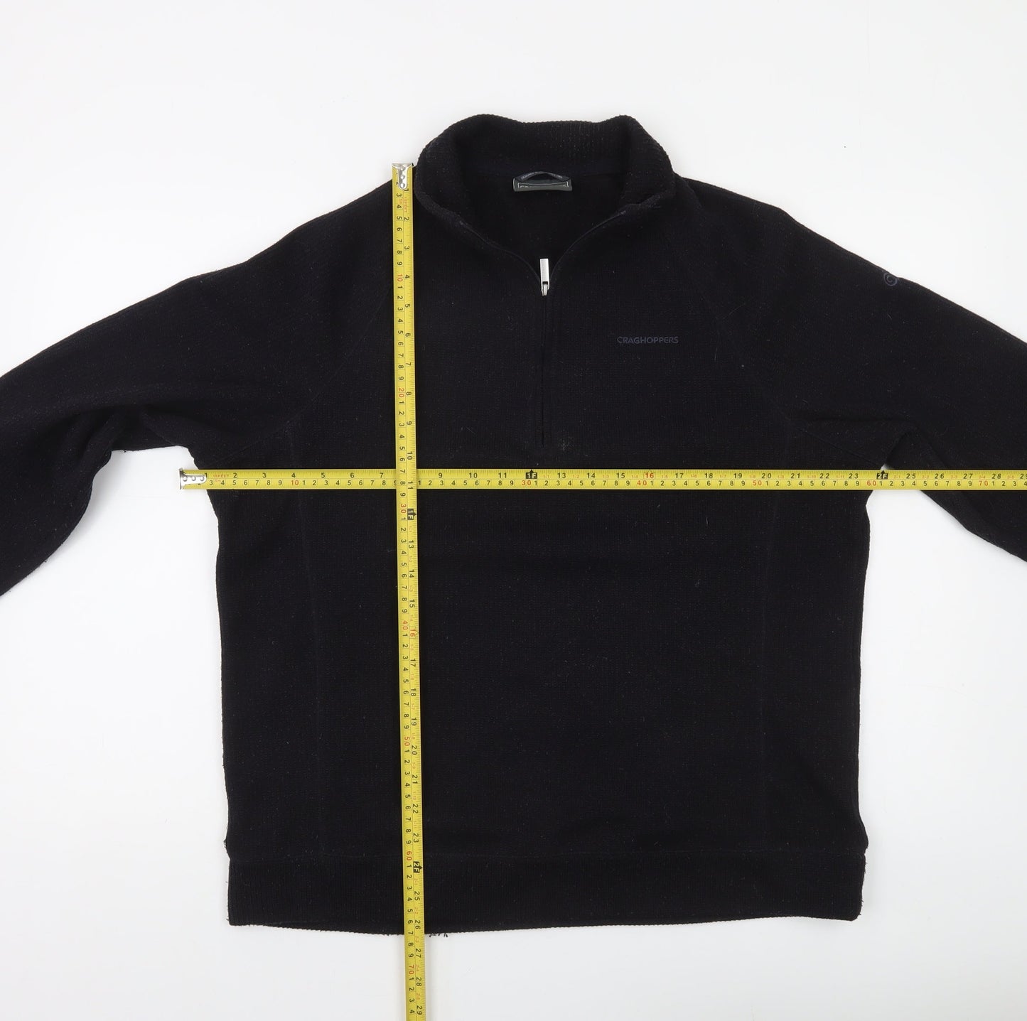 Craghoppers Men's Black Fleece 1/4 Zip Pullover Sweatshirt L Regular Fit