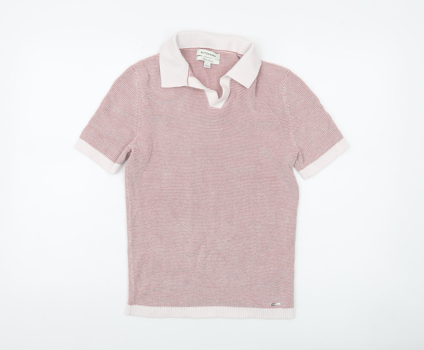 Marks and Spencer Autograph Men's Pink Cotton Modal Polo Shirt S
