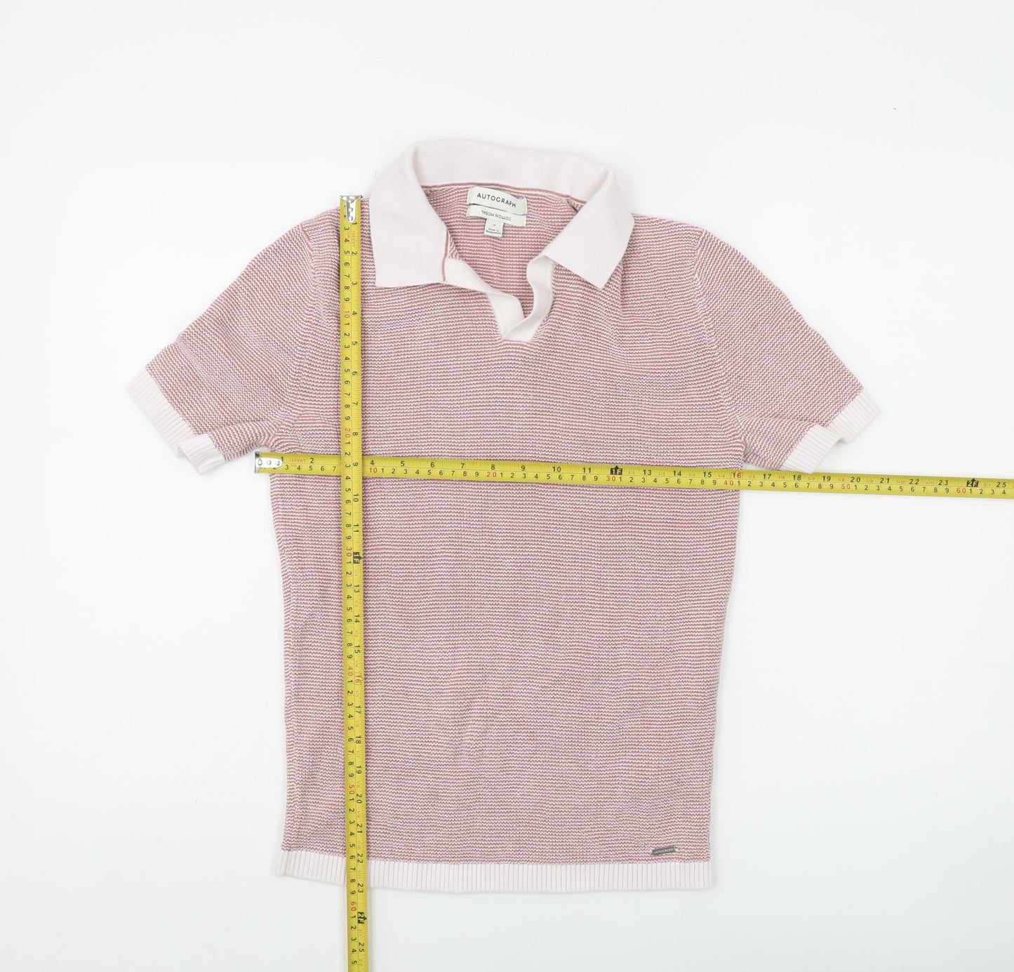 Marks and Spencer Autograph Men's Pink Cotton Modal Polo Shirt S