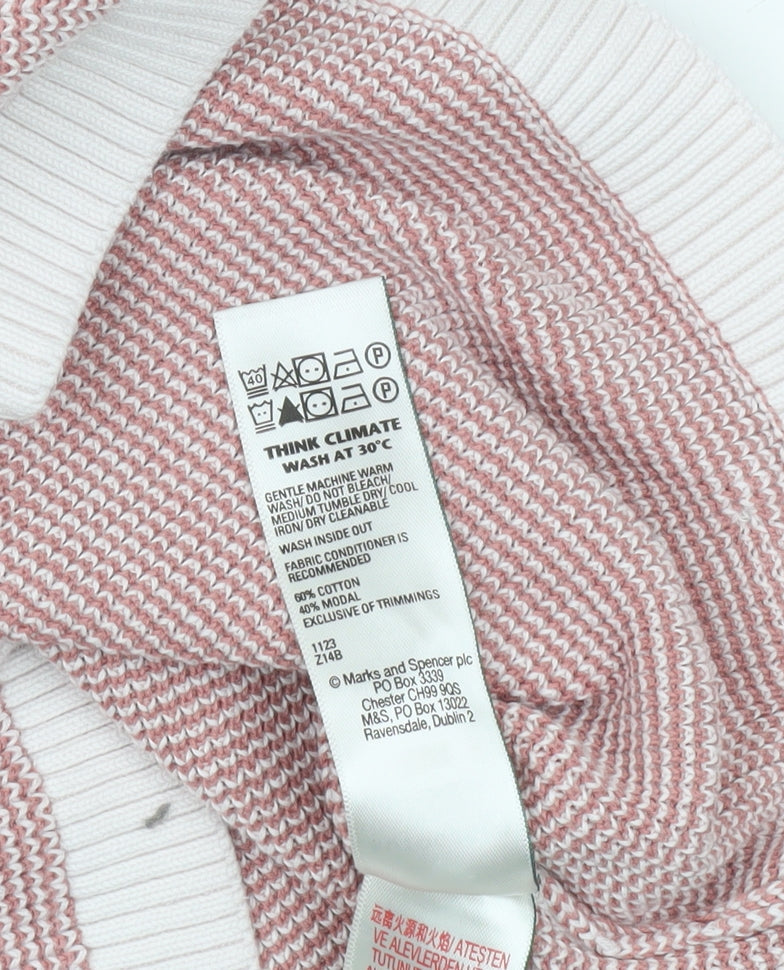 Marks and Spencer Autograph Men's Pink Cotton Modal Polo Shirt S
